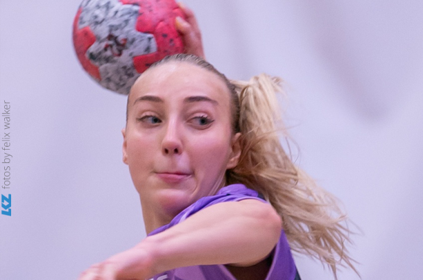 Ewa Pietrasik, die beste Werferin, beim Torwurf